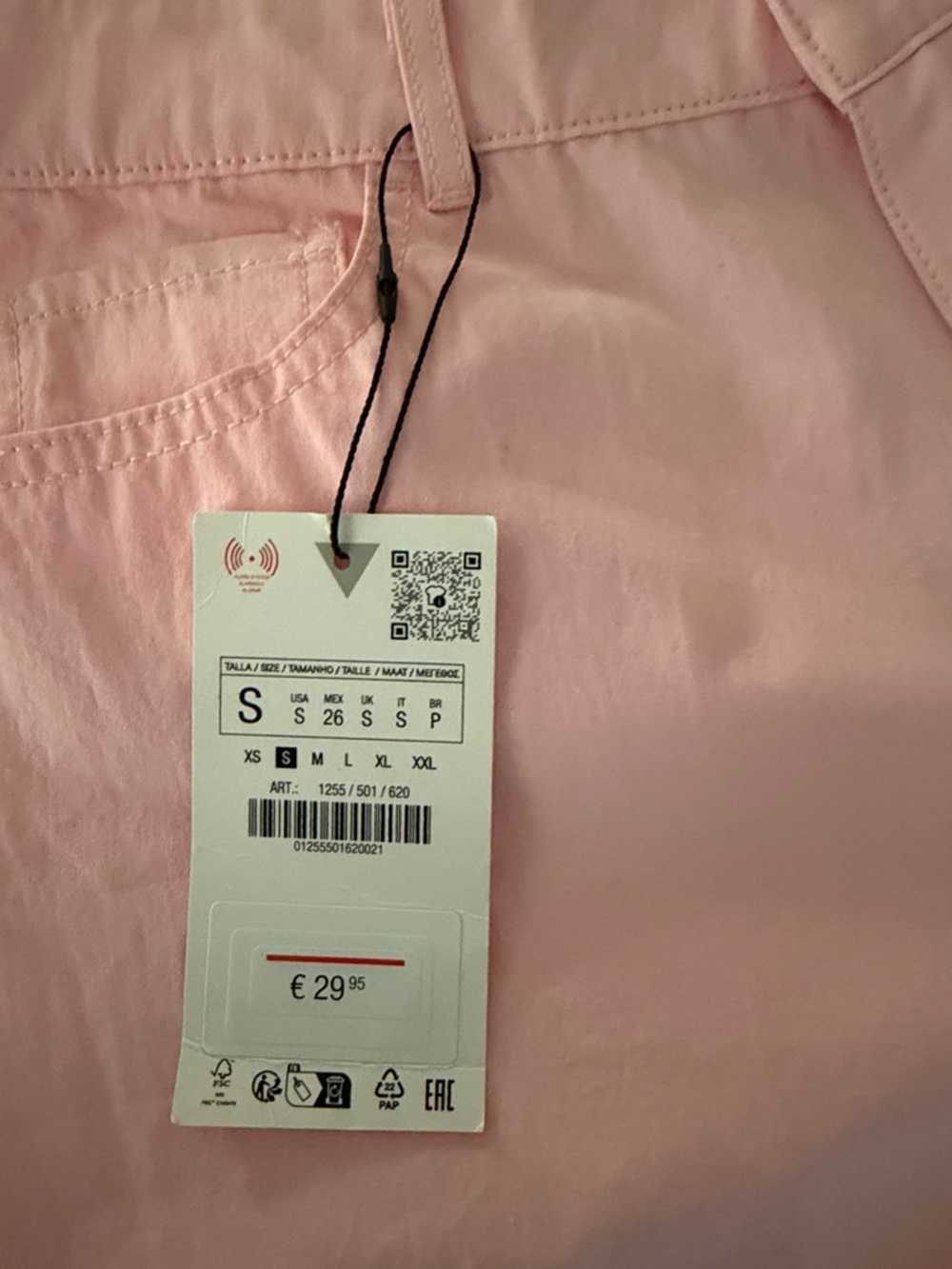NWT Zara Women's Pink Wide Leg Cotton Pants XL, S Pastel Pink - Picture 13 of 16